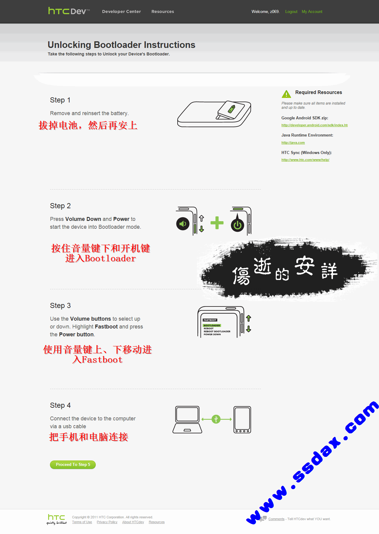 HTC Flyer 官方解锁中英文图解教程（HTC Flyer Unlcok Bootloader）