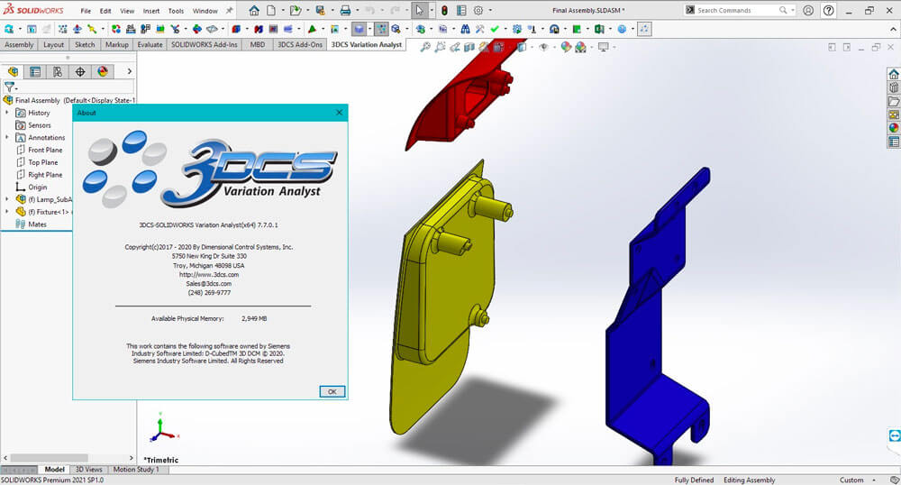 3DCS Variation Analyst 7.7.0.1 for SolidWorks 破解版下载