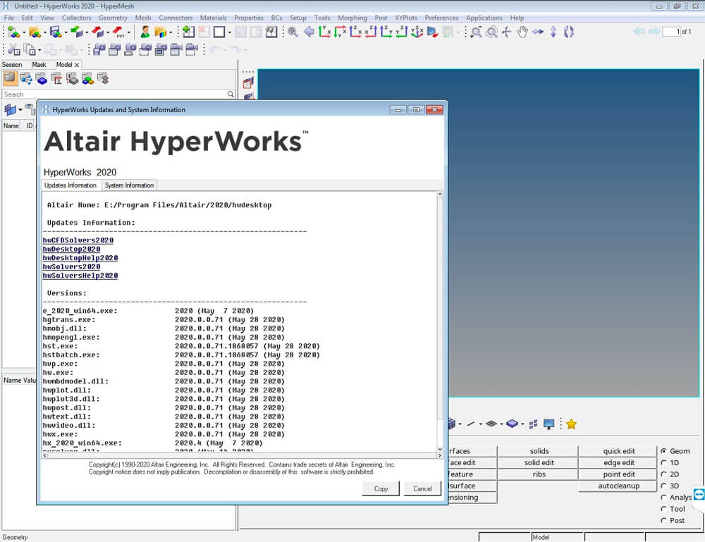 Altair HWDesktop + Solvers 2020.1.1 破解版下载