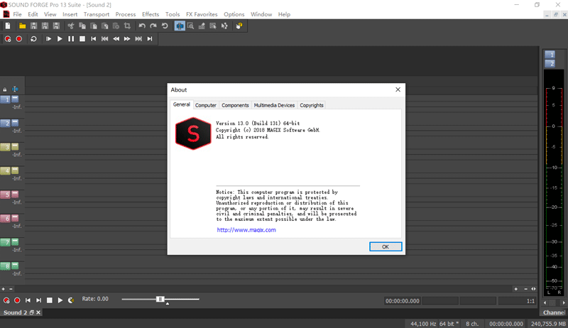 MAGIX SOUND FORGE Pro Suite 13.0.0.131 破解版下载
