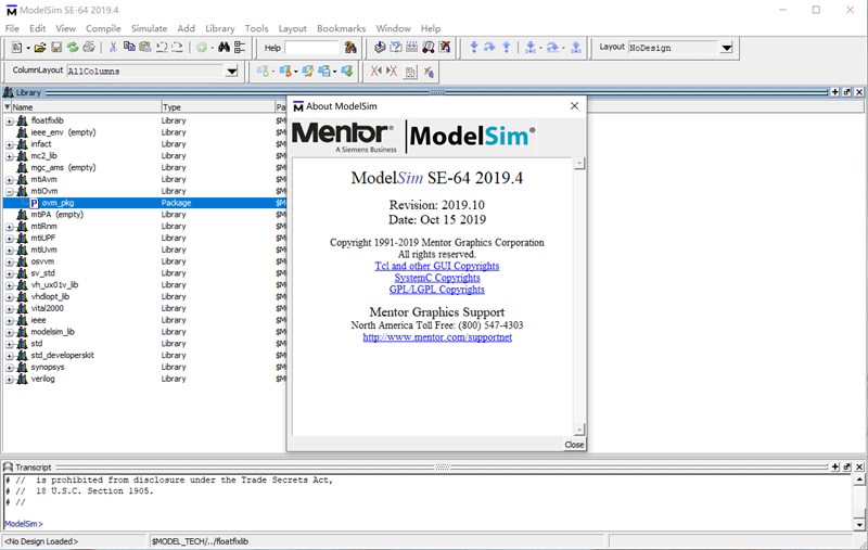 Mentor Graphics ModelSim SE-64 2019.4 破解版下载