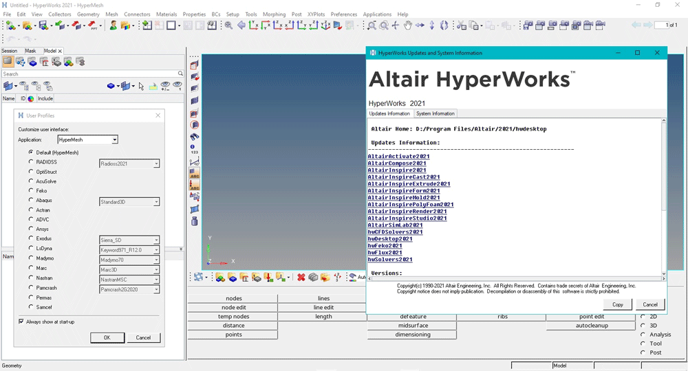 Altair HWDesktop + Solvers 2021.2.1 破解版下载