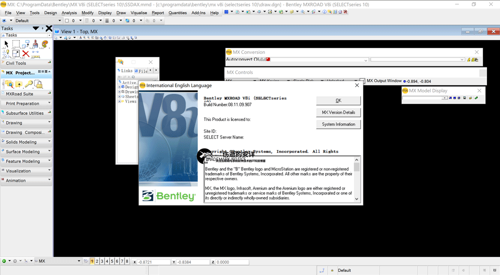 Bentley MXROAD V8i (SELECTSeries 10) v08.11.09.907 破解版下载
