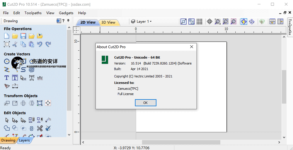 Vectric Cut2D Pro 10.514 破解版下载