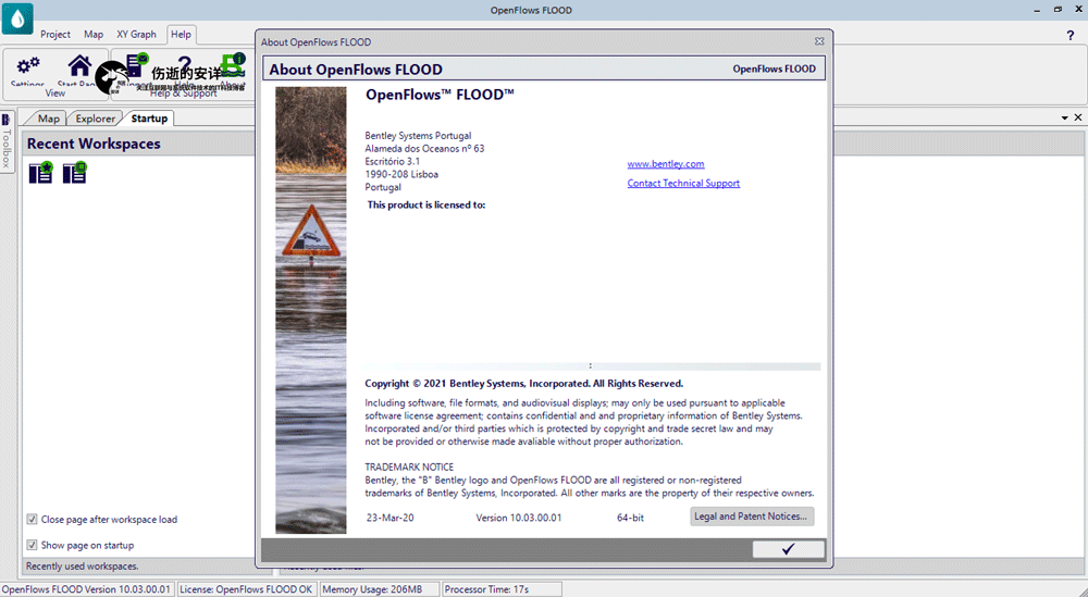 Bentley OpenFlows FLOOD CONNECT Edition Update 3 v10.03.00.01 破解版下载