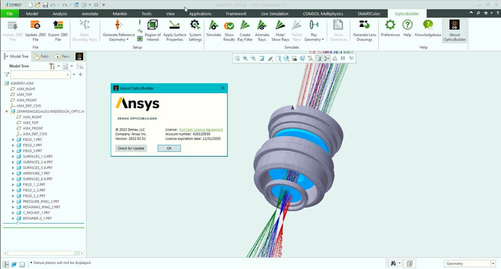 ANSYS Zemax OpticsBuilder 2022 R2.02 for Creo 破解版下载