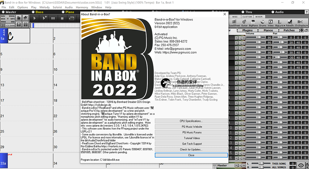 PG Music Band-in-a-Box 2022 Build 926 破解版下载