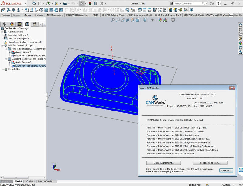 CAMWorks 2022 SP5 for SolidWorks 破解版下载