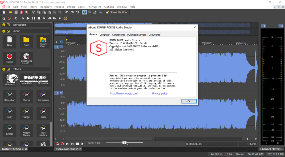 MAGIX SOUND FORGE Audio Studio 16.1.1.54 破解版下载