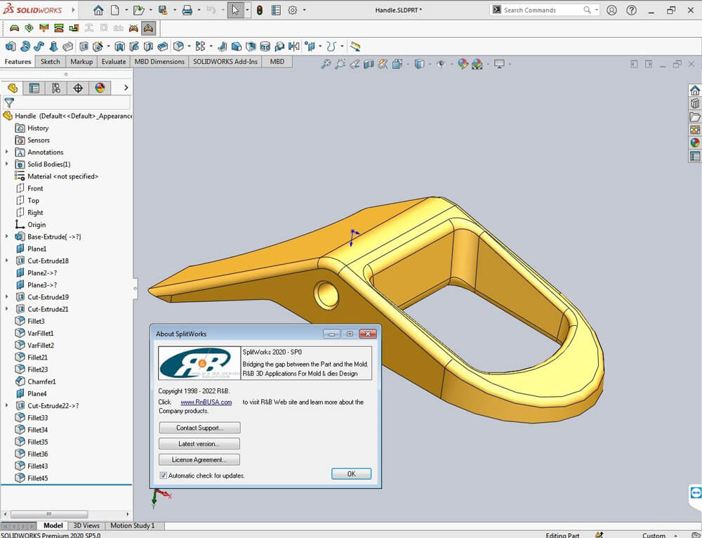 R&B SplitWorks 2020 SP0 for SolidWorks 破解版下载