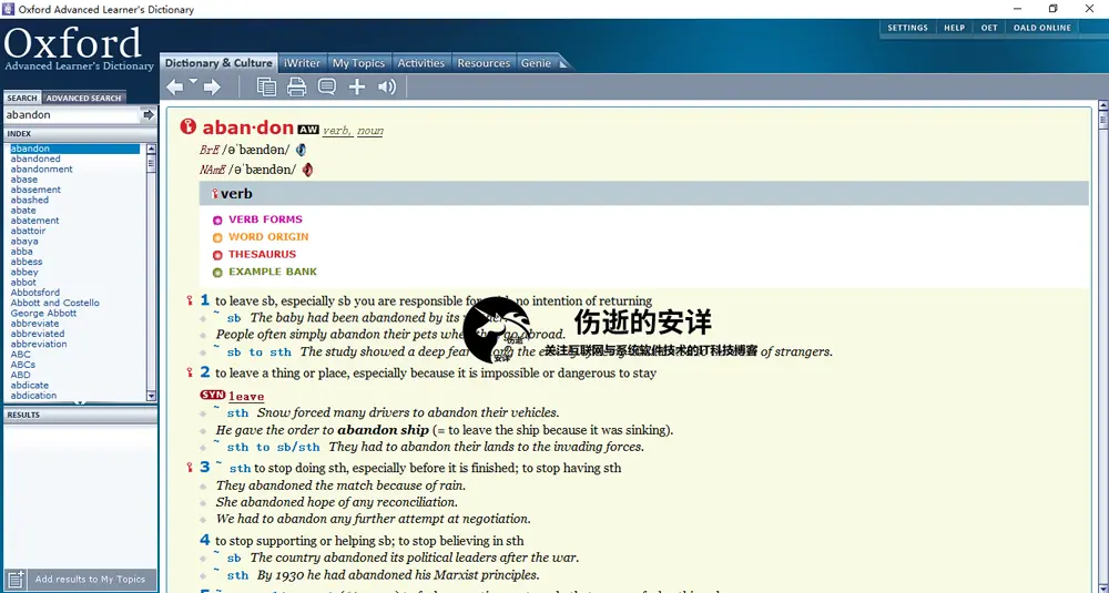牛津高阶英语词典Oxford Advanced Learner’s Dictionary 1.1.2.19 破解版下载