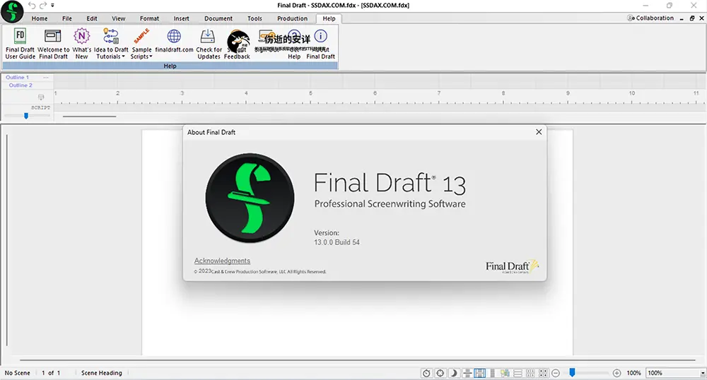 Final Draft 13.1.0 破解版下载【Win+Mac】